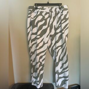 SHEIN zebra print straight leg pant 1X